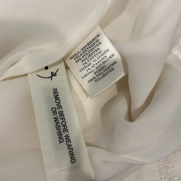 Ann Taylor Fringe Tweed Pencil Skirt Size 0P Cream - Picture 5 of 5